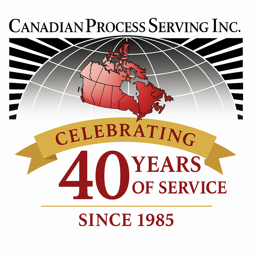 Canadian Process Serving 40th Anniversary Logo